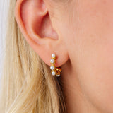 Bold Bezeled Pearl Hoop