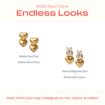 Bubble Heart Hypoallergenic Charm