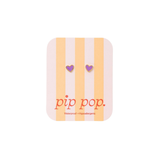 Enamel Purple Heart Stud