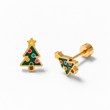 Decorated Christmas Tree Stud