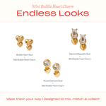 Mini Bubble Heart Hypoallergenic Charm