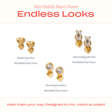 Mini Bubble Heart Hypoallergenic Charm