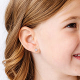 Petite flower flat back stud earring for kids