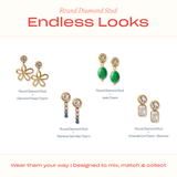 Round Diamond Flat Back Stud Earring