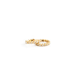 Bezel diamond gold hypoallergenic hoop for kids