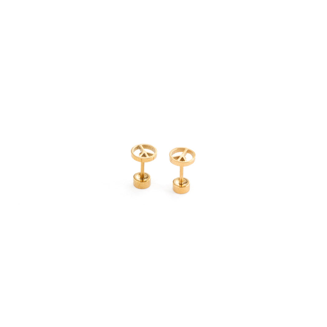 Earring Signs Peace Sign Stud Earrings – Pip Pop Post