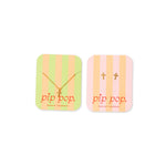 Pip Pop hypoallergenic cross necklace and earring set for girls — nickel-free kids jewelry set