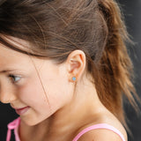 Petite flower flat back stud earring for kids