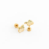 Gold Lemon Earrings on white background