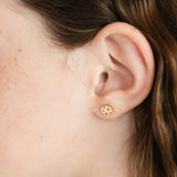 Chocolate chip cookie stud earring