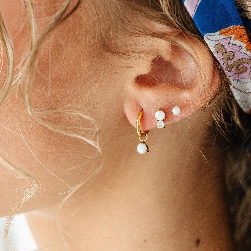 Opal hypoallergenic earring set- Pip Pop Post